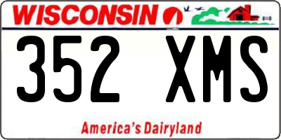 WI license plate 352XMS