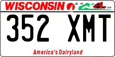 WI license plate 352XMT