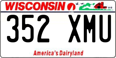 WI license plate 352XMU