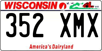 WI license plate 352XMX