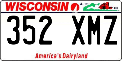 WI license plate 352XMZ