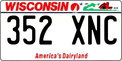 WI license plate 352XNC