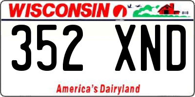 WI license plate 352XND