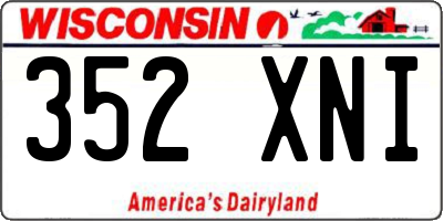 WI license plate 352XNI