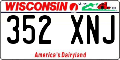 WI license plate 352XNJ