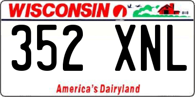 WI license plate 352XNL