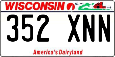WI license plate 352XNN