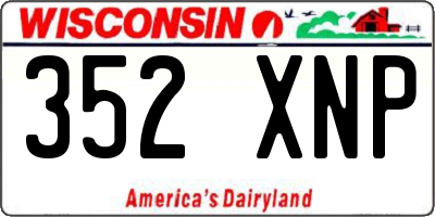 WI license plate 352XNP