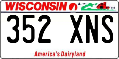 WI license plate 352XNS