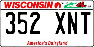 WI license plate 352XNT