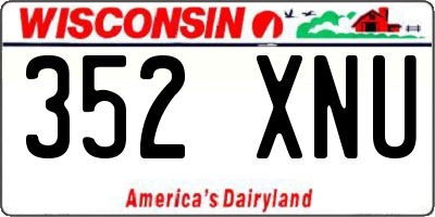 WI license plate 352XNU