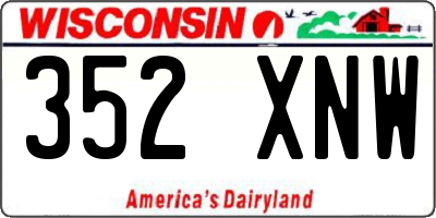 WI license plate 352XNW