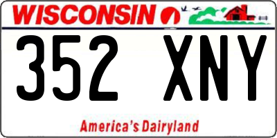 WI license plate 352XNY