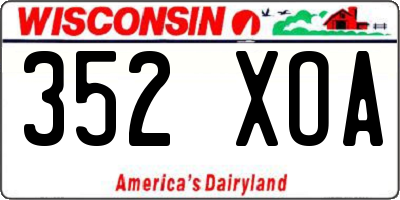 WI license plate 352XOA
