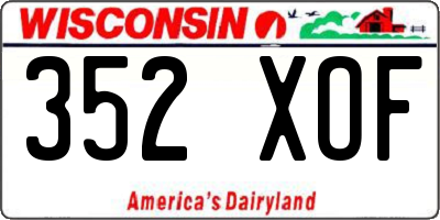 WI license plate 352XOF
