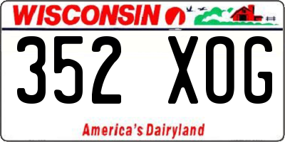 WI license plate 352XOG