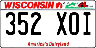WI license plate 352XOI