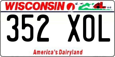 WI license plate 352XOL
