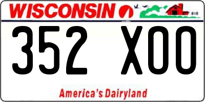 WI license plate 352XOO