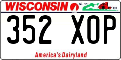WI license plate 352XOP