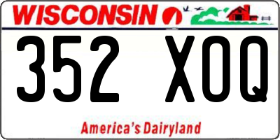 WI license plate 352XOQ
