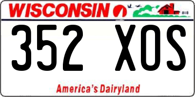 WI license plate 352XOS