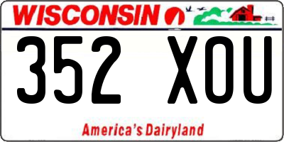 WI license plate 352XOU