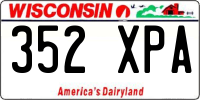 WI license plate 352XPA