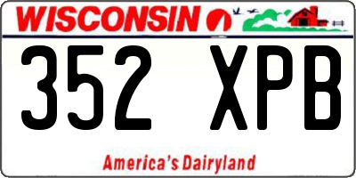 WI license plate 352XPB