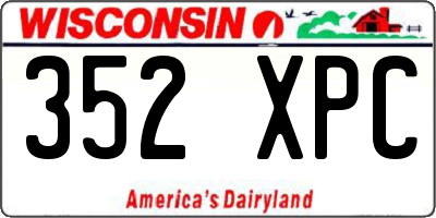 WI license plate 352XPC