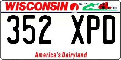 WI license plate 352XPD