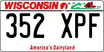 WI license plate 352XPF