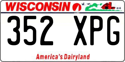 WI license plate 352XPG