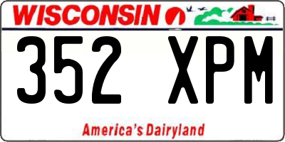 WI license plate 352XPM