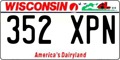 WI license plate 352XPN