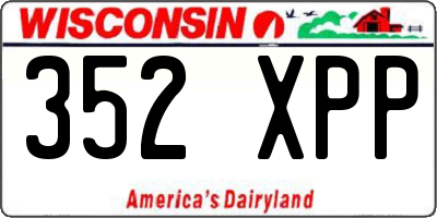 WI license plate 352XPP