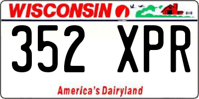 WI license plate 352XPR