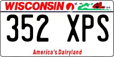 WI license plate 352XPS