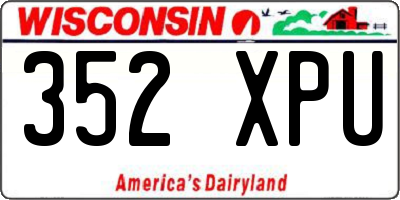 WI license plate 352XPU