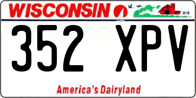WI license plate 352XPV