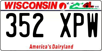 WI license plate 352XPW