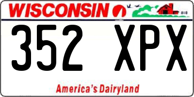 WI license plate 352XPX