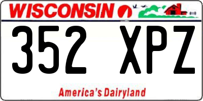 WI license plate 352XPZ