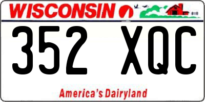 WI license plate 352XQC