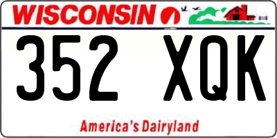 WI license plate 352XQK