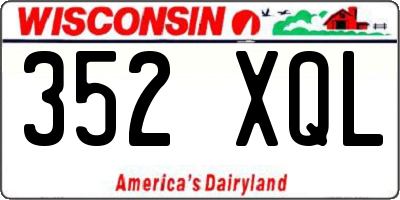 WI license plate 352XQL