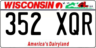 WI license plate 352XQR