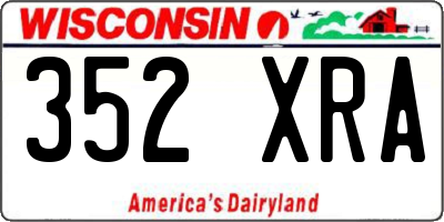 WI license plate 352XRA