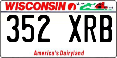 WI license plate 352XRB