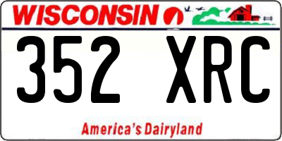 WI license plate 352XRC